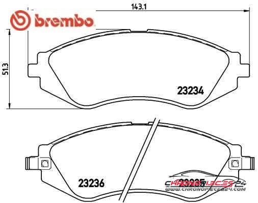 Achat de BREMBO P 15 002 Kit de plaquettes de frein, frein à disque pas chères