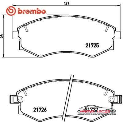 Achat de BREMBO P 15 011 Kit de plaquettes de frein, frein à disque pas chères