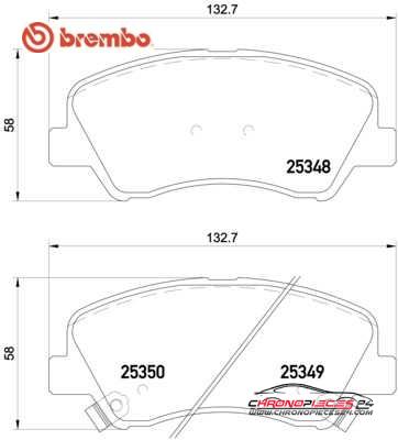 Achat de BREMBO P 18 025 Kit de plaquettes de frein, frein à disque pas chères