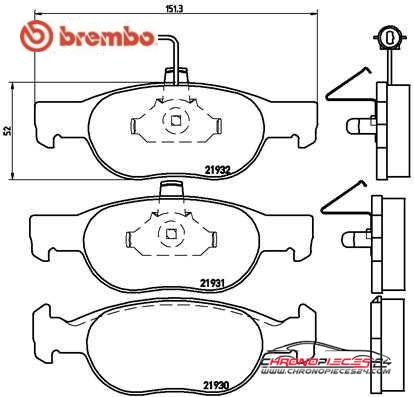 Achat de BREMBO P 23 057 Kit de plaquettes de frein, frein à disque pas chères