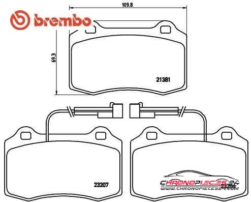 Achat de BREMBO P 23 074 Kit de plaquettes de frein, frein à disque pas chères