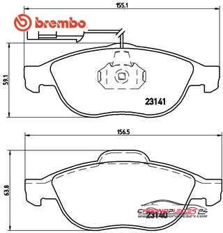 Achat de BREMBO P 23 075 Kit de plaquettes de frein, frein à disque pas chères