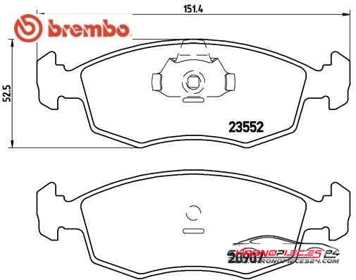 Achat de BREMBO P 23 079 Kit de plaquettes de frein, frein à disque pas chères