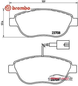 Achat de BREMBO P 23 087 Kit de plaquettes de frein, frein à disque pas chères