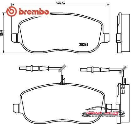 Achat de BREMBO P 23 090 Kit de plaquettes de frein, frein à disque pas chères