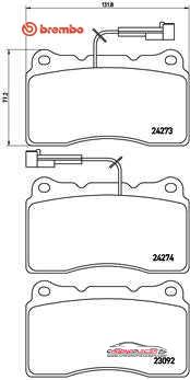 Achat de BREMBO P 23 098 Kit de plaquettes de frein, frein à disque pas chères