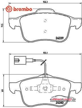 Achat de BREMBO P 23 103 Kit de plaquettes de frein, frein à disque pas chères