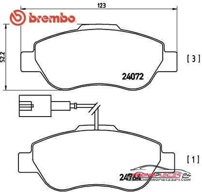 Achat de BREMBO P 23 107 Kit de plaquettes de frein, frein à disque pas chères