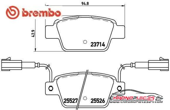 Achat de BREMBO P 23 135 Kit de plaquettes de frein, frein à disque pas chères