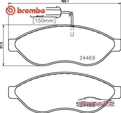 Achat de BREMBO P 23 144 Kit de plaquettes de frein, frein à disque pas chères