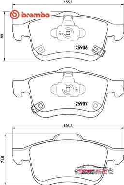 Achat de BREMBO P 23 155 Kit de plaquettes de frein, frein à disque pas chères