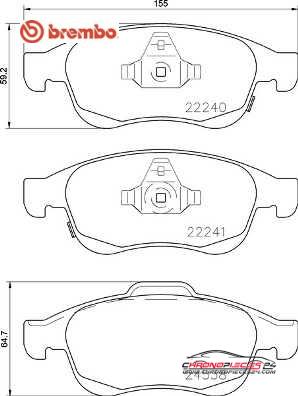 Achat de BREMBO P 23 165 Kit de plaquettes de frein, frein à disque pas chères