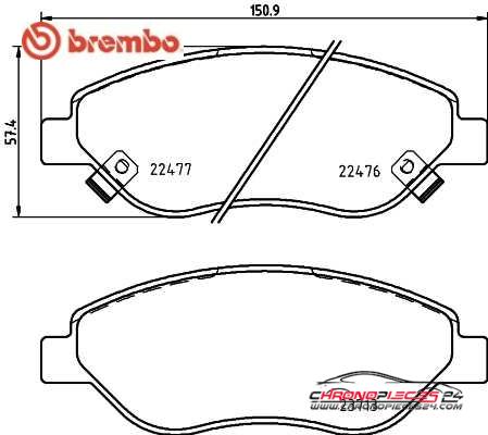 Achat de BREMBO P 23 178 Kit de plaquettes de frein, frein à disque pas chères