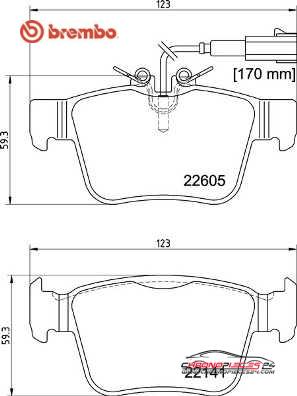 Achat de BREMBO P 23 180 Kit de plaquettes de frein, frein à disque pas chères