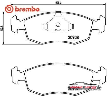 Achat de BREMBO P 24 019 Kit de plaquettes de frein, frein à disque pas chères