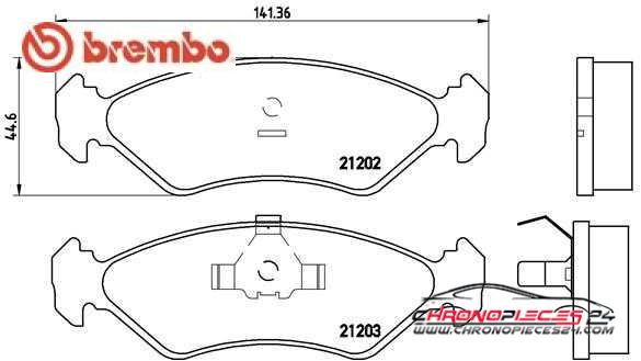 Achat de BREMBO P 24 028 Kit de plaquettes de frein, frein à disque pas chères