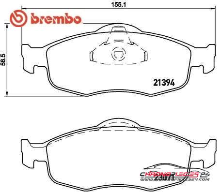 Achat de BREMBO P 24 037 Kit de plaquettes de frein, frein à disque pas chères