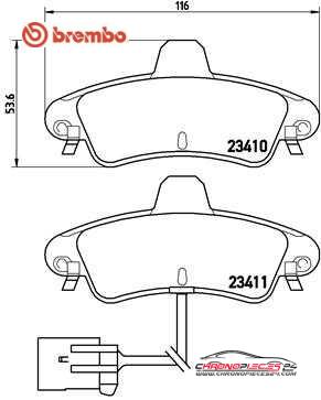 Achat de BREMBO P 24 038 Kit de plaquettes de frein, frein à disque pas chères