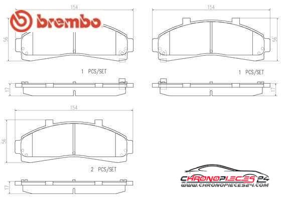 Achat de BREMBO P 24 041 Kit de plaquettes de frein, frein à disque pas chères