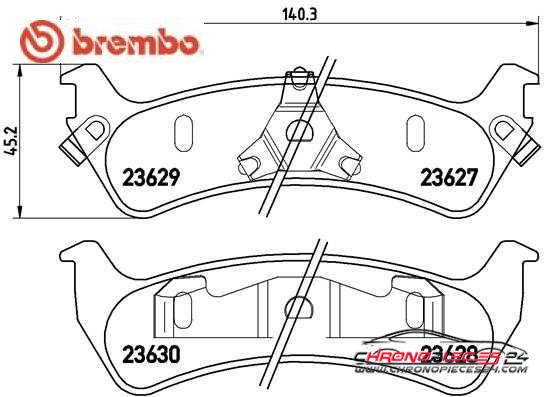 Achat de BREMBO P 24 042 Kit de plaquettes de frein, frein à disque pas chères