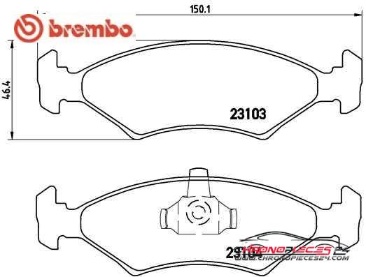 Achat de BREMBO P 24 043 Kit de plaquettes de frein, frein à disque pas chères