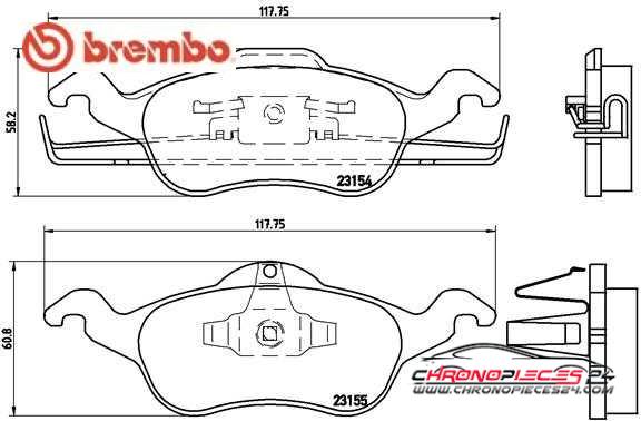 Achat de BREMBO P 24 046 Kit de plaquettes de frein, frein à disque pas chères