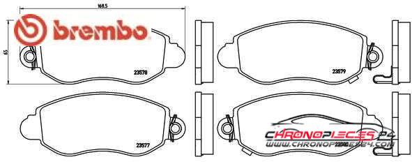 Achat de BREMBO P 24 052 Kit de plaquettes de frein, frein à disque pas chères