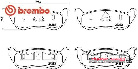 Achat de BREMBO P 24 068 Kit de plaquettes de frein, frein à disque pas chères