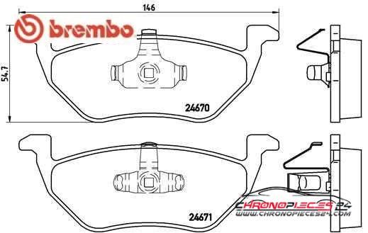 Achat de BREMBO P 24 085 Kit de plaquettes de frein, frein à disque pas chères