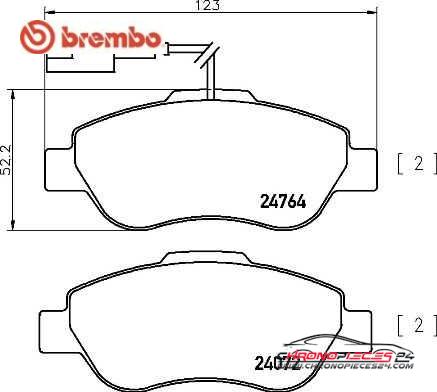 Achat de BREMBO P 24 150 Kit de plaquettes de frein, frein à disque pas chères