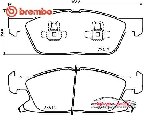 Achat de BREMBO P 24 188 Kit de plaquettes de frein, frein à disque pas chères