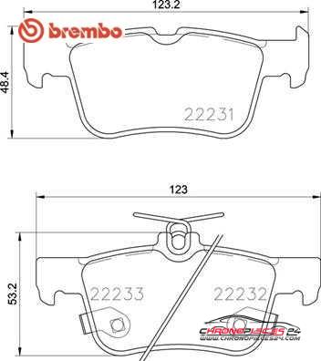 Achat de BREMBO P 24 201 Kit de plaquettes de frein, frein à disque pas chères