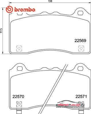 Achat de BREMBO P 24 202 Kit de plaquettes de frein, frein à disque pas chères