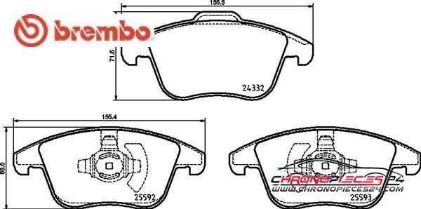 Achat de BREMBO P 24 211 Kit de plaquettes de frein, frein à disque pas chères