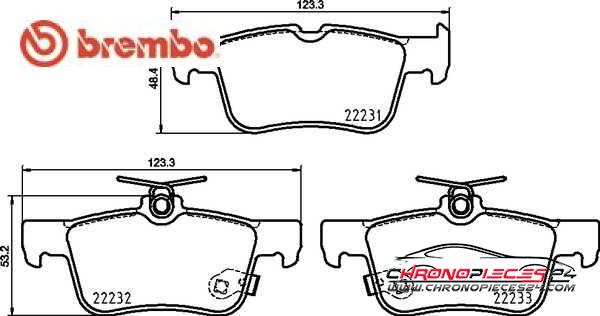 Achat de BREMBO P 24 217 Kit de plaquettes de frein, frein à disque pas chères