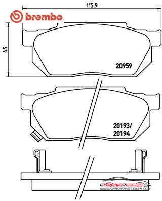 Achat de BREMBO P 28 008 Kit de plaquettes de frein, frein à disque pas chères