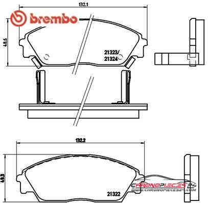 Achat de BREMBO P 28 016 Kit de plaquettes de frein, frein à disque pas chères