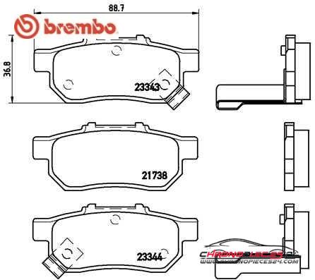 Achat de BREMBO P 28 025 Kit de plaquettes de frein, frein à disque pas chères