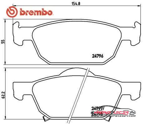 Achat de BREMBO P 28 044 Kit de plaquettes de frein, frein à disque pas chères