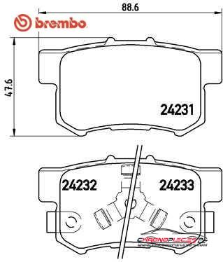 Achat de BREMBO P 28 051 Kit de plaquettes de frein, frein à disque pas chères