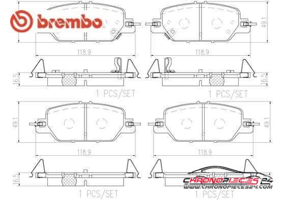 Achat de BREMBO P 28 097 Kit de plaquettes de frein, frein à disque pas chères