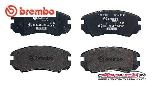 Achat de BREMBO P 30 018X Kit de plaquettes de frein, frein à disque pas chères