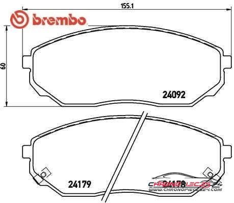 Achat de BREMBO P 30 019 Kit de plaquettes de frein, frein à disque pas chères