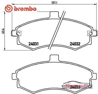 Achat de BREMBO P 30 020 Kit de plaquettes de frein, frein à disque pas chères