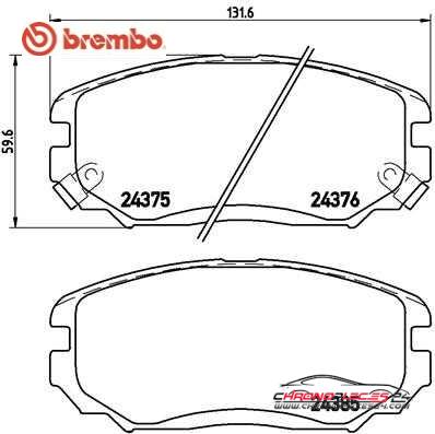 Achat de BREMBO P 30 038 Kit de plaquettes de frein, frein à disque pas chères