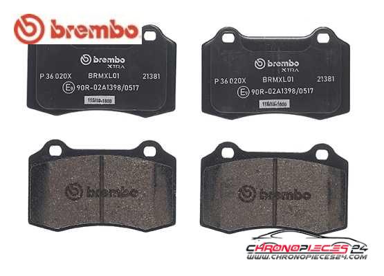 Achat de BREMBO P 36 020X Kit de plaquettes de frein, frein à disque pas chères