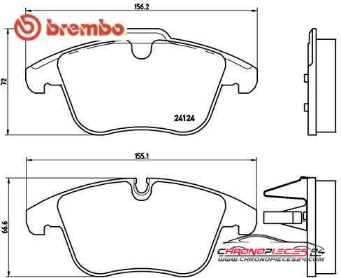 Achat de BREMBO P 36 022 Kit de plaquettes de frein, frein à disque pas chères