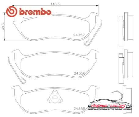 Achat de BREMBO P 37 009 Kit de plaquettes de frein, frein à disque pas chères