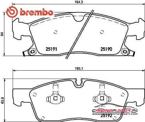 Achat de BREMBO P 37 015 Kit de plaquettes de frein, frein à disque pas chères