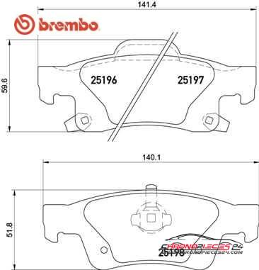 Achat de BREMBO P 37 016 Kit de plaquettes de frein, frein à disque pas chères